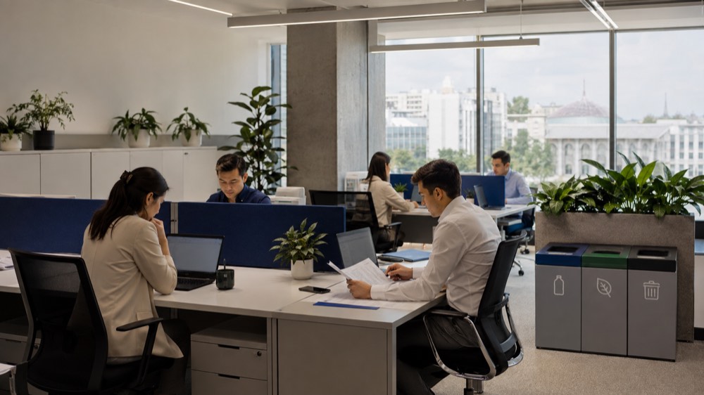 Зелёные рабочие практики в офисе EUROASIA Insurance