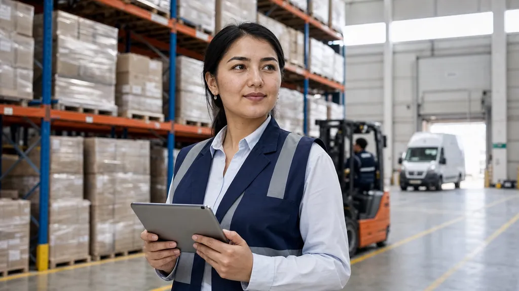 Logistika kompaniyasi rahbari ombor majmuasida