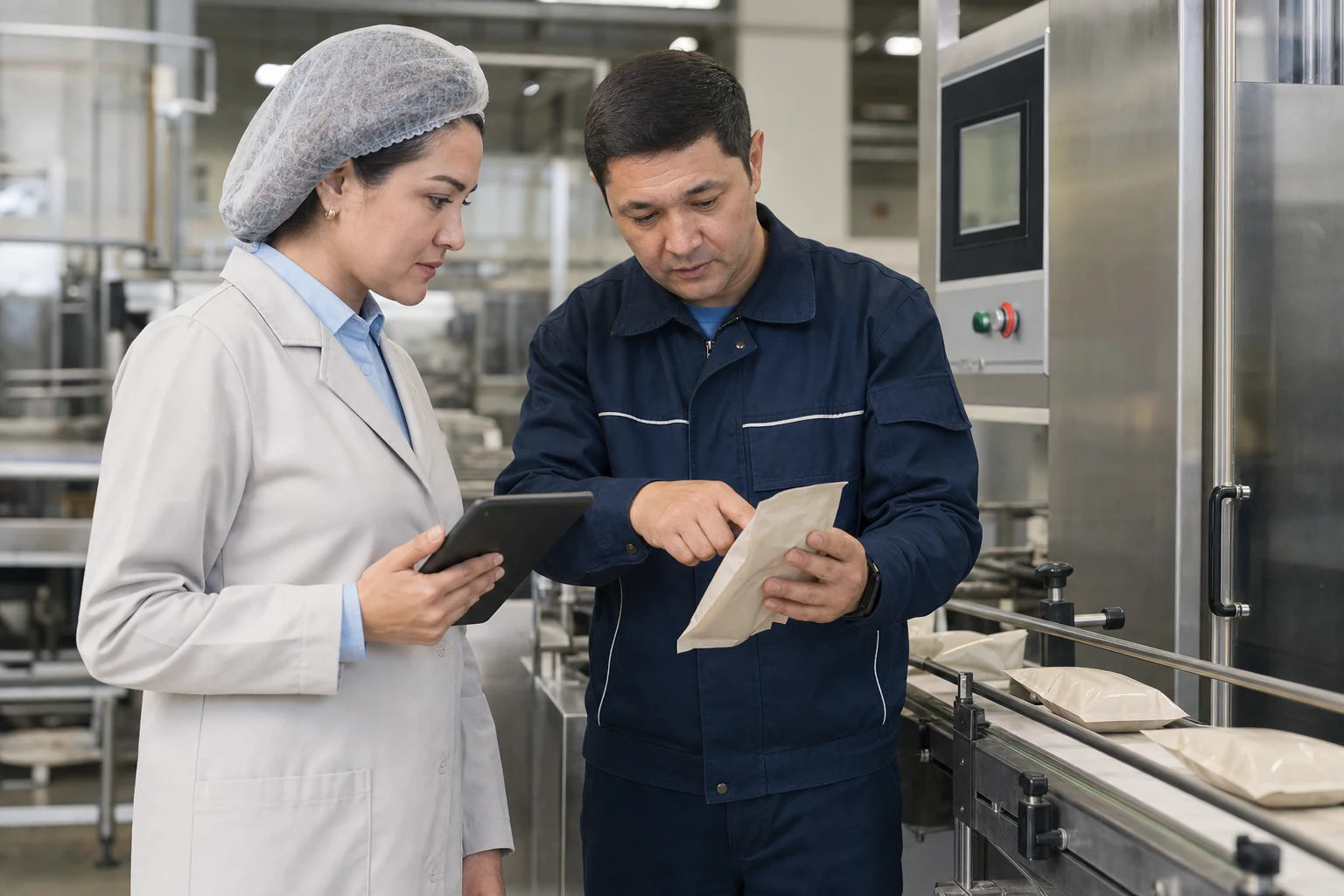 A certification body expert assesses a manufacturing process